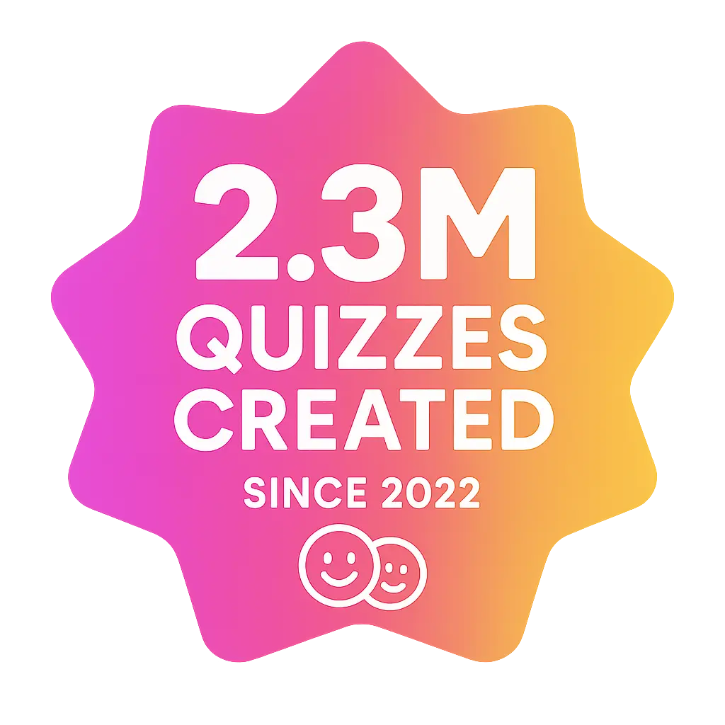 Badge: 2.3 million quizzes created since 2022